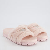 Prada Light Pink Shearling Slides Size EU 37.5