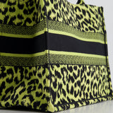 Christian Dior Medium Lime & Black Leopard Print Canvas Book Tote Bag RRP £2500