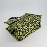 Christian Dior Medium Lime & Black Leopard Print Canvas Book Tote Bag RRP £2500