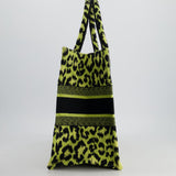 Christian Dior Medium Lime & Black Leopard Print Canvas Book Tote Bag RRP £2500