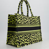 Christian Dior Medium Lime & Black Leopard Print Canvas Book Tote Bag RRP £2500