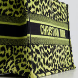 Christian Dior Medium Lime & Black Leopard Print Canvas Book Tote Bag RRP £2500