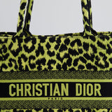 Christian Dior Medium Lime & Black Leopard Print Canvas Book Tote Bag RRP £2500