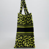 Christian Dior Medium Lime & Black Leopard Print Canvas Book Tote Bag RRP £2500