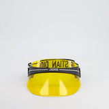 Christian Dior Club Yellow & Black Translucent Visor With Elasticated J'Adior Logo Strap