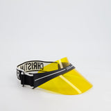 Christian Dior Club Yellow & Black Translucent Visor With Elasticated J'Adior Logo Strap