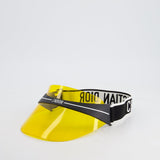 Christian Dior Club Yellow & Black Translucent Visor With Elasticated J'Adior Logo Strap