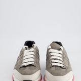 Hermès Grey Suede Trial Sneaker with Pink Sole Detail Size EU 37.5