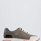 Hermès Grey Suede Trial Sneaker with Pink Sole Detail Size EU 37.5