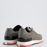 Hermès Grey Suede Trial Sneaker with Pink Sole Detail Size EU 37.5