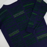 Chanel Navy Cashmere Long-Sleeve Jumper with Green Sequin Embellishments Size FR 36 (UK 8)