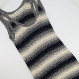 Christian Dior Black and Cream Striped Knit Tank Top Size FR 36 (UK 8)