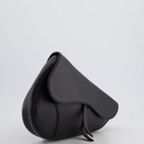 Dior Menswear Black Saddle Bag with Silver Hardware