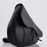 Dior Menswear Black Saddle Bag with Silver Hardware