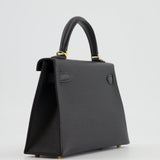 Hermès Mini Kelly II 20cm in Black Epsom Leather with Gold Hardware