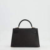 Hermès Mini Kelly II 20cm in Black Epsom Leather with Gold Hardware