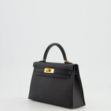 Hermès Mini Kelly II 20cm in Black Epsom Leather with Gold Hardware