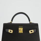 Hermès Mini Kelly II 20cm in Black Epsom Leather with Gold Hardware