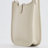 Hermès Mini Evelyne Bag in Beton Clemence Leather with Palladium Hardware