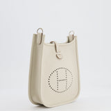 Hermès Mini Evelyne Bag in Beton Clemence Leather with Palladium Hardware