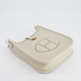 Hermès Mini Evelyne Bag in Beton Clemence Leather with Palladium Hardware