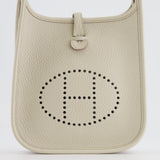 Hermès Mini Evelyne Bag in Beton Clemence Leather with Palladium Hardware