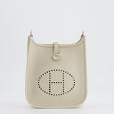 Hermès Mini Evelyne Bag in Beton Clemence Leather with Palladium Hardware