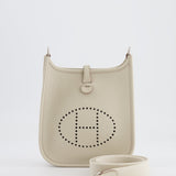 Hermès Mini Evelyne Bag in Beton Clemence Leather with Palladium Hardware