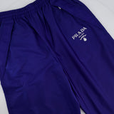 Prada Blue Re-Nylon Track Pants with Stitched Logo Detail Size IT 38 (UK 6)