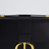 Christian Dior Black 30 Montaigne Medium Flap Bag in Calfskin Leather with Gold Hardware RRP £3000