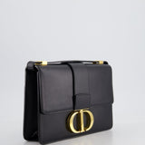 Christian Dior Black 30 Montaigne Medium Flap Bag in Calfskin Leather with Gold Hardware RRP £3000