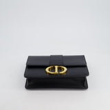 Christian Dior Black 30 Montaigne Medium Flap Bag in Calfskin Leather with Gold Hardware RRP £3000