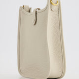 Hermès Mini Evelyne Bag in Beton Clemence Leather with Gold Hardware