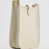 Hermès Mini Evelyne Bag in Beton Clemence Leather with Gold Hardware