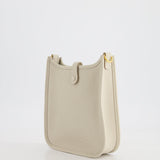 Hermès Mini Evelyne Bag in Beton Clemence Leather with Gold Hardware