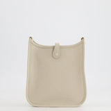 Hermès Mini Evelyne Bag in Beton Clemence Leather with Gold Hardware