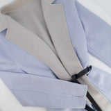 Loro Piana Grey/Blue Reversible Baby Cashmere Jimi Jacket with Leather Belt Size L (UK 12) RRP £5,055