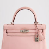 Hermès Kelly Bag 25cm Retourne in Rose Sakura Swift Leather with Palladium Hardware