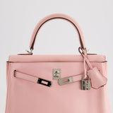 Hermès Kelly Bag 25cm Retourne in Rose Sakura Swift Leather with Palladium Hardware