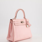 Hermès Kelly Bag 25cm Retourne in Rose Sakura Swift Leather with Palladium Hardware