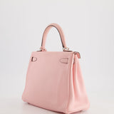 Hermès Kelly Bag 25cm Retourne in Rose Sakura Swift Leather with Palladium Hardware