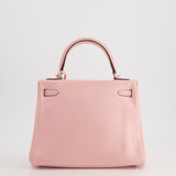 Hermès Kelly Bag 25cm Retourne in Rose Sakura Swift Leather with Palladium Hardware