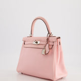 Hermès Kelly Bag 25cm Retourne in Rose Sakura Swift Leather with Palladium Hardware