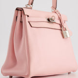 Hermès Kelly Bag 25cm Retourne in Rose Sakura Swift Leather with Palladium Hardware