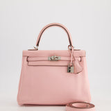 Hermès Kelly Bag 25cm Retourne in Rose Sakura Swift Leather with Palladium Hardware