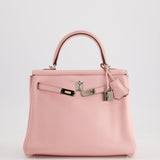 Hermès Kelly Bag 25cm Retourne in Rose Sakura Swift Leather with Palladium Hardware