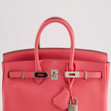 Hermès Birkin 25cm Bag in Rose Azalee Swift Leather with Palladium Hardware