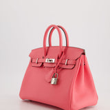 Hermès Birkin 25cm Bag in Rose Azalee Swift Leather with Palladium Hardware