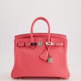 Hermès Birkin 25cm Bag in Rose Azalee Swift Leather with Palladium Hardware