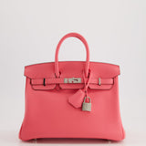 Hermès Birkin 25cm Bag in Rose Azalee Swift Leather with Palladium Hardware